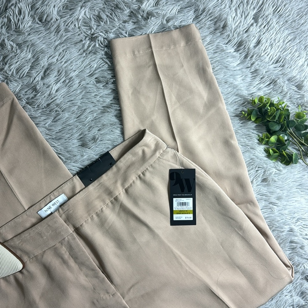 NWT nine west barley tan stretch ankle trousers size 14 - Picture 2 of 7